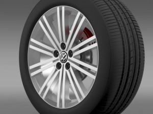 vw polo blue gt 2012 wheel Modèle 3D