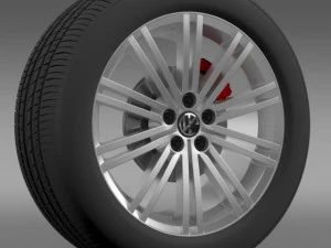 vw polo blue gt 2012 wheel 3D Model