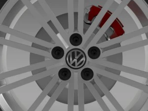 vw polo blue gt 2012 wheel 3D Model