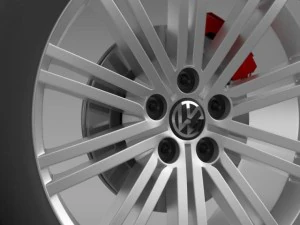vw polo blue gt 2012 wheel 3D Model