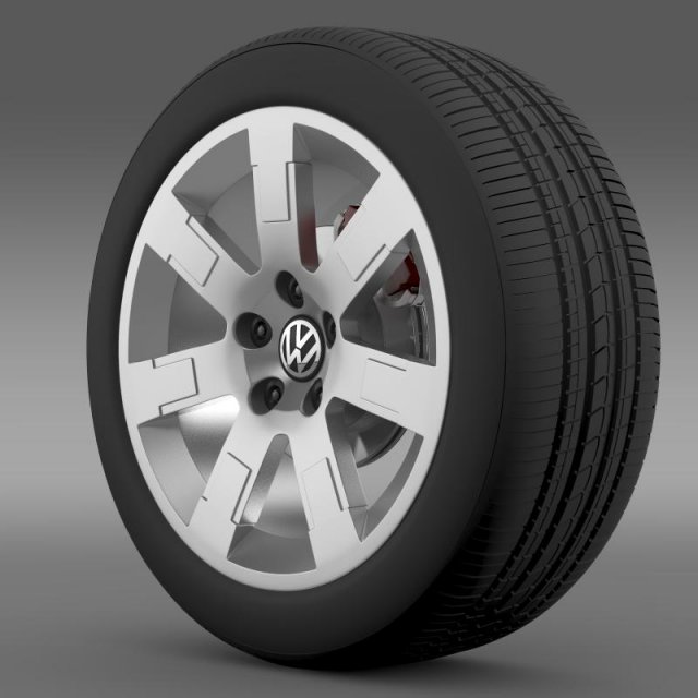vw polo blue uk 2010 wheel 3D Model .c4d .max .obj .3ds .fbx .stl .blend 