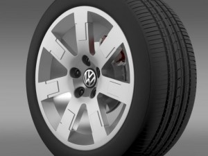vw polo blue uk 2010 wheel 3D Model