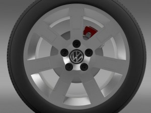 vw polo blue uk 2010 wheel 3D Model