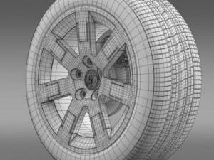 vw polo blue uk 2010 wheel 3D Model