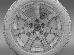 vw polo blue uk 2010 wheel 3D Model