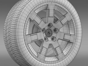 vw polo blue uk 2010 wheel 3D Model