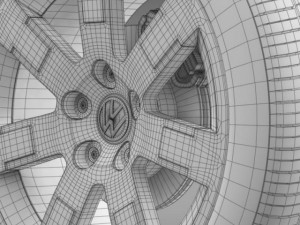 vw polo blue uk 2010 wheel 3D Model