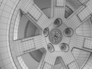 vw polo blue uk 2010 wheel 3D Model