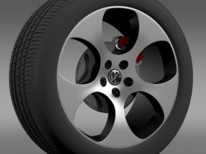 vw polo gti 2011 wheel 3D Model