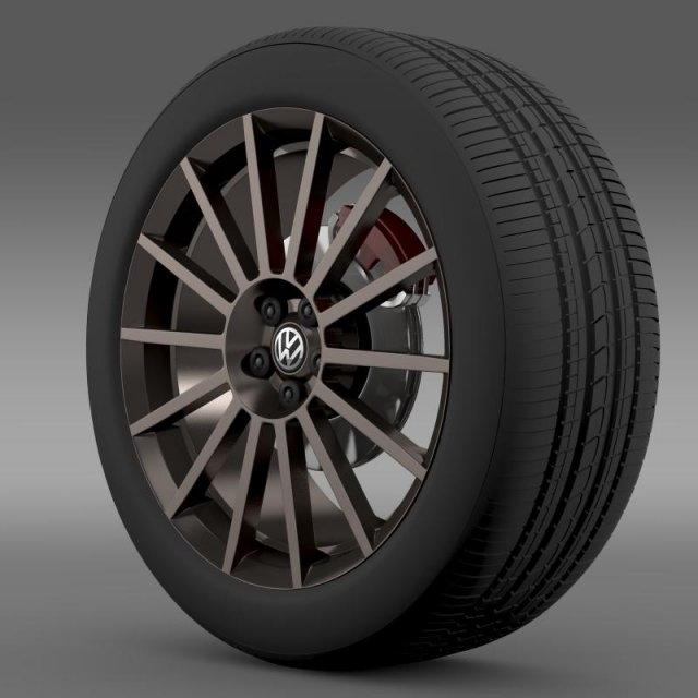 vw polo r wrc street wheel 3D 模型 .c4d .max .obj .3ds .fbx .stl .blend 