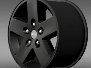 pelek hitam jeep wrangler rubicon Model 3D