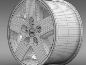 jeep wrangler rubicon black rim 3D मॉडल