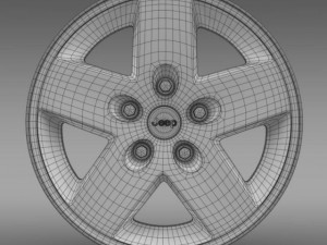 jeep wrangler rubicon black rim 3D मॉडल