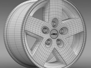 jeep wrangler rubicon black rim 3D मॉडल