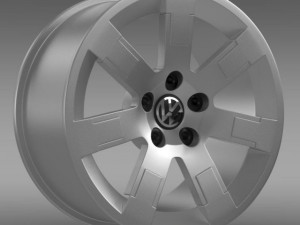 vw polo blue uk 2010 rim Model 3D