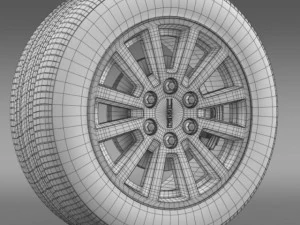 gmc yukon hybrid 2012 wheel 3D Model