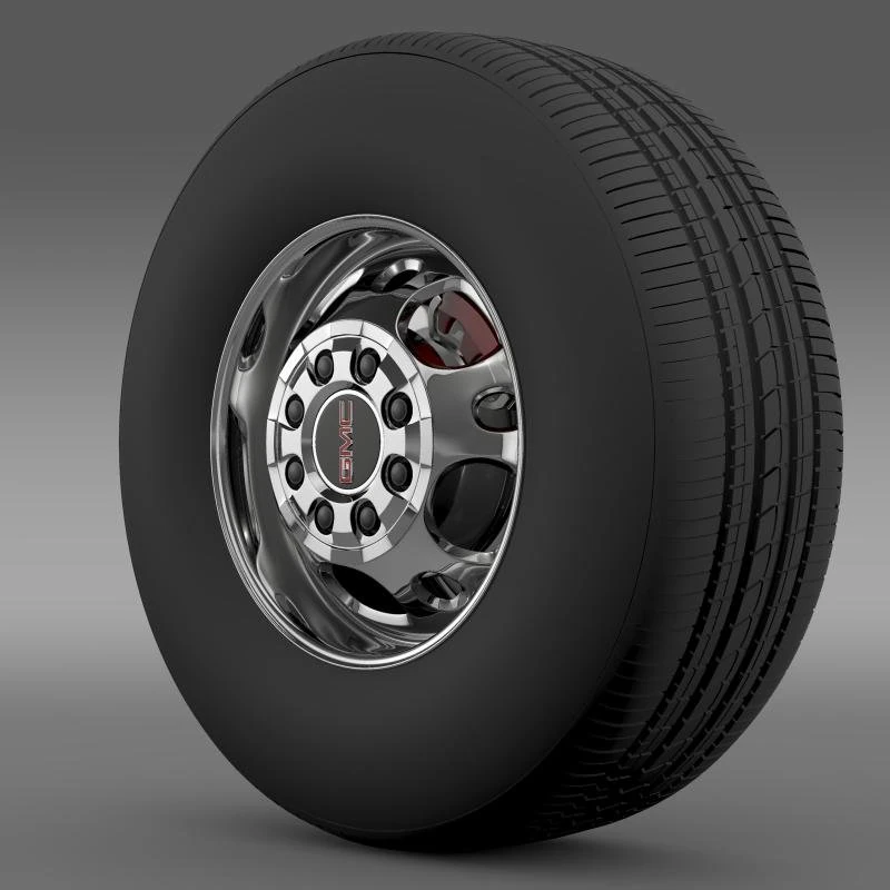gmc sierra 2500hd 2wd crew 2009 wheel 3D Model .c4d .max .obj .3ds .fbx .stl .blend 