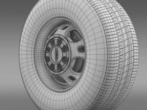 gmc sierra 2500hd 2wd crew 2009 wheel 3D Model