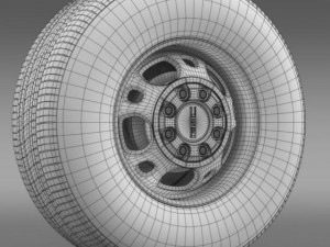 gmc sierra 2500hd 2wd crew 2009 wheel 3D मॉडल