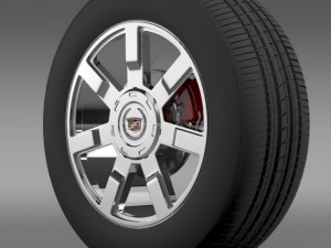 cadillac escalade esv 2wd2 wheel 3D Model