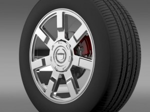cadillac escalade esv 2wd1 wheel 3D Model