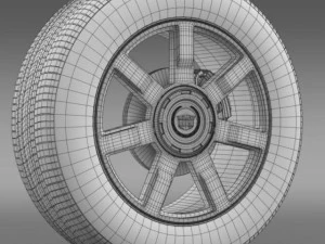 cadillac escalade esv 2wd1 wheel 3D Model