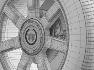 cadillac escalade esv 2wd1 wheel 3D Model