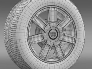 cadillac escalade awd 2012 wheel 3D 모델