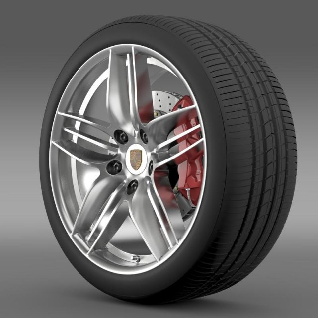 porsche 911 carerra 4s cabriolet wheel 3D Model .c4d .max .obj .3ds .fbx .stl .blend
