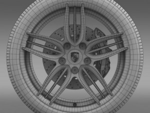 porsche  911 carerra 4s cabriolet wheel 3D Model