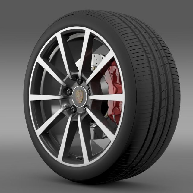 porsche  911 carerra 4s wheel 3D Model .c4d .max .obj .3ds .fbx .stl .blend 
