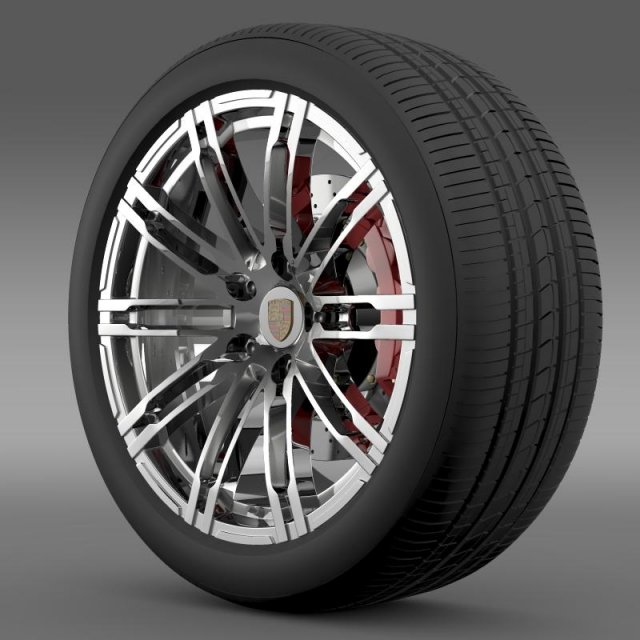 porsche 911 turbo 2013 wheel 3D Model .c4d .max .obj .3ds .fbx .stl .blend 