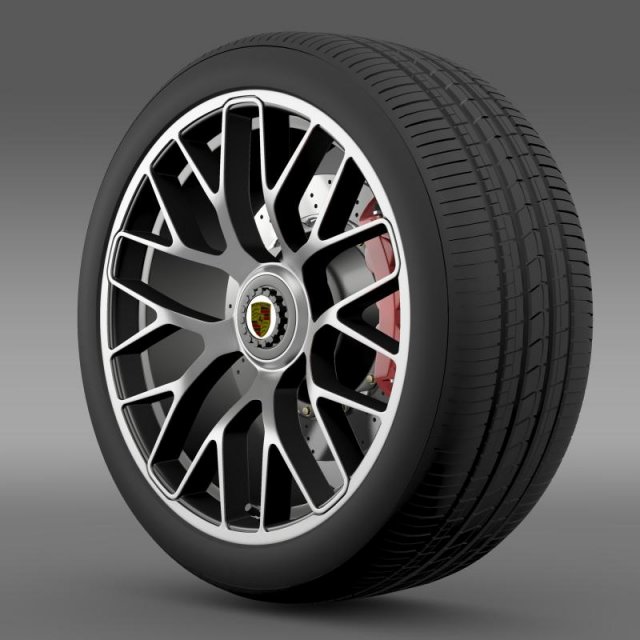porsche 911 turbo s 2013 wheel 3D 模型 .c4d .max .obj .3ds .fbx .stl .blend 