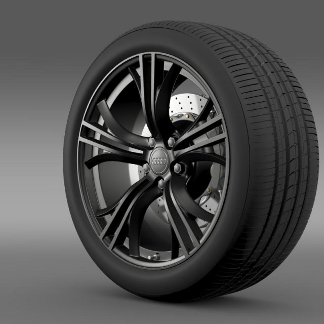 audi r8 v10 plus 2013 wheel 3D 模型 .c4d .max .obj .3ds .fbx .stl .blend 