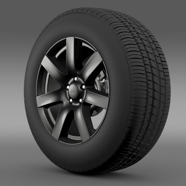 jeep wrangler anlimited altitude 2014 wheel 3D Model .c4d .max .obj .3ds .fbx .stl .blend 
