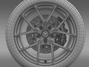 porsche 991 v gt 2014 wheel Model 3D