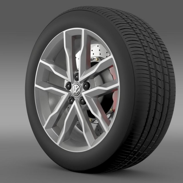 volkswagen polo tsi bluemotion wheel 3D Model .c4d .max .obj .3ds .fbx .stl .blend 