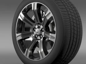 rangerover autobiography black wheel 3D Model