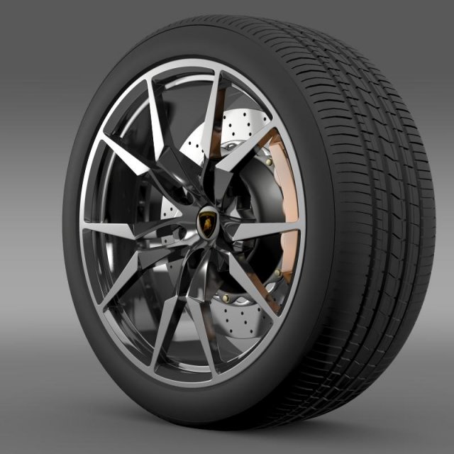 lamborghini aventador roadster wheel Model 3D .c4d .max .obj .3ds .fbx .stl .blend 