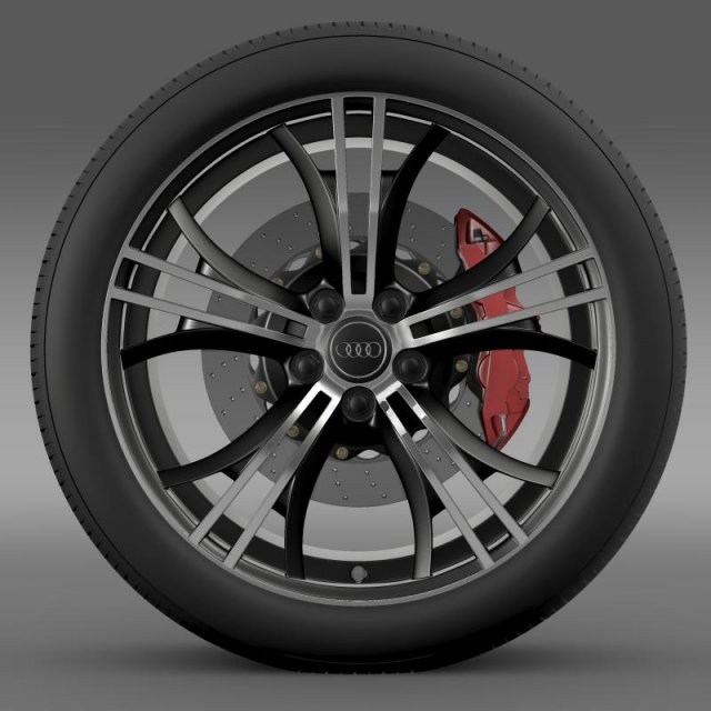 audi r8 v10 exclusive wheel 3D Model .c4d .max .obj .3ds .fbx .stl .blend