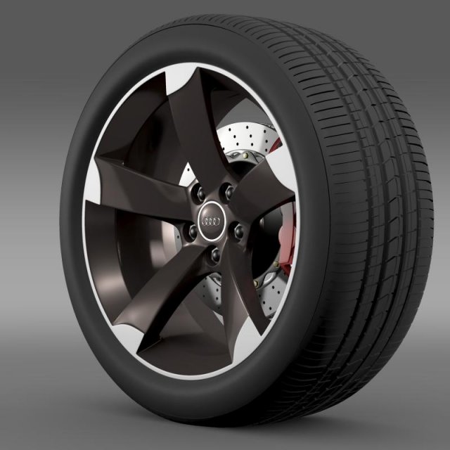 audi r8 spyder wheel 3D Model .c4d .max .obj .3ds .fbx .stl .blend 