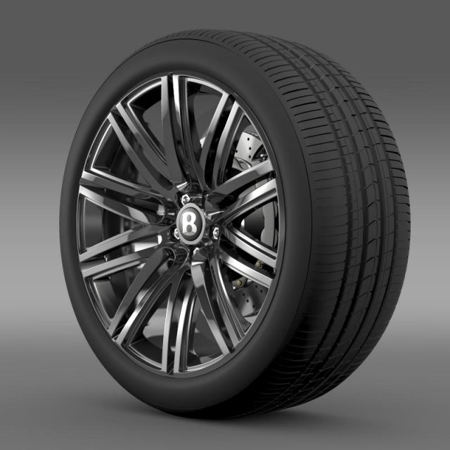 bentley continental gt speed wheel 2014 3D Model .c4d .max .obj .3ds .fbx .stl .blend 
