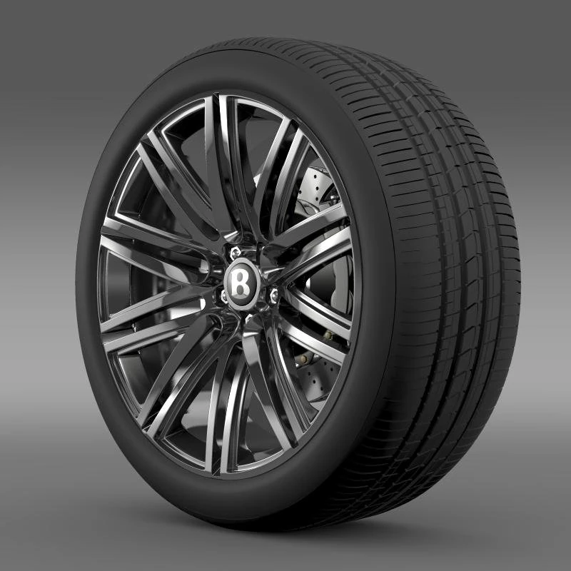 bentley continental gt speed wheel 2014 3D Model .c4d .max .obj .3ds .fbx .stl .blend 