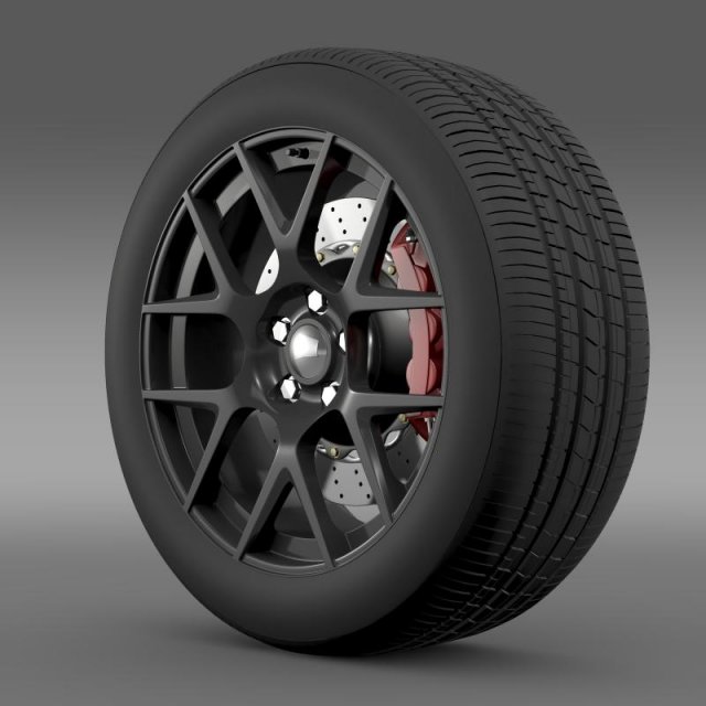 dodge challenger rt shaker wheel 2015 3D Модель .c4d .max .obj .3ds .fbx .stl .blend 