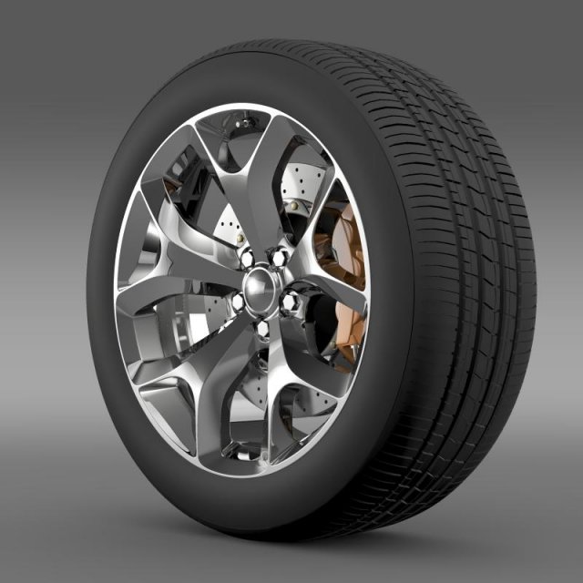 dodge challenger sxt wheel 2015 3D Модель .c4d .max .obj .3ds .fbx .stl .blend 
