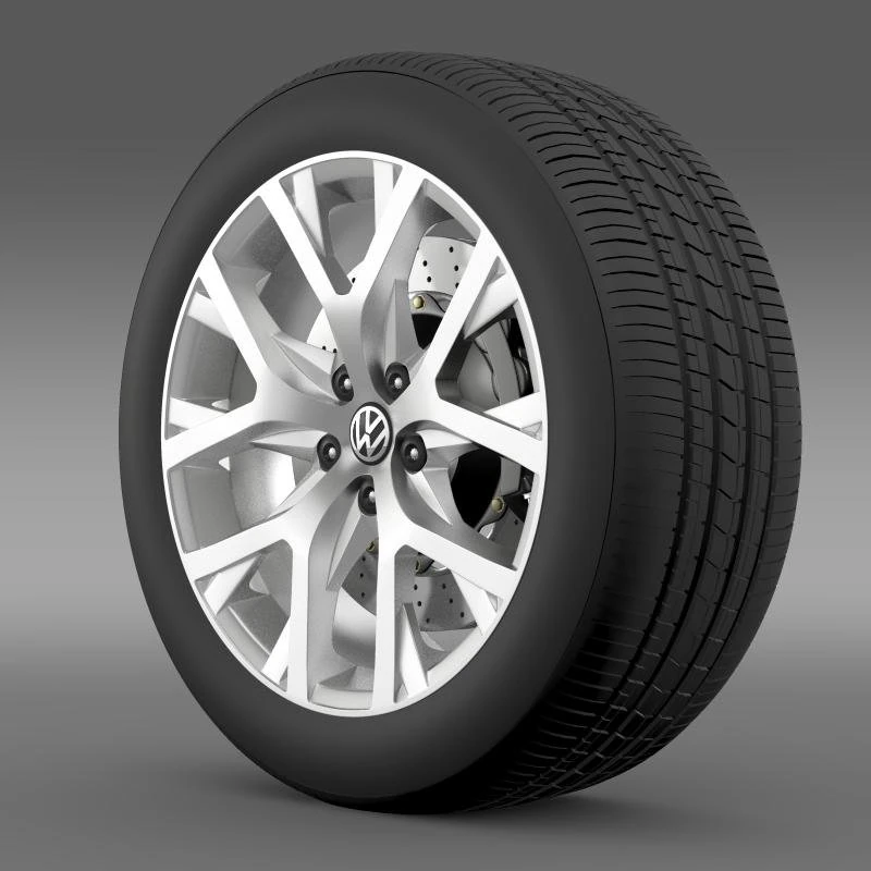 volkswagen crosspolo 2014 wheel 3D Model .c4d .max .obj .3ds .fbx .stl .blend 