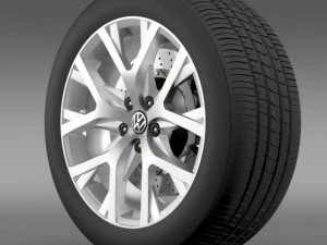 volkswagen crosspolo 2014 wheel 3D Model