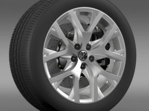 volkswagen crosspolo 2014 wheel 3D Model