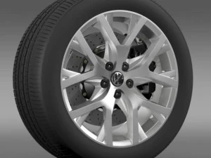 volkswagen crosspolo 2014 wheel 3D Model