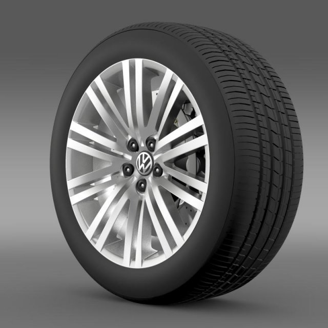 volkswagen polo bluegt wheel 2014 Model 3D .c4d .max .obj .3ds .fbx .stl .blend 